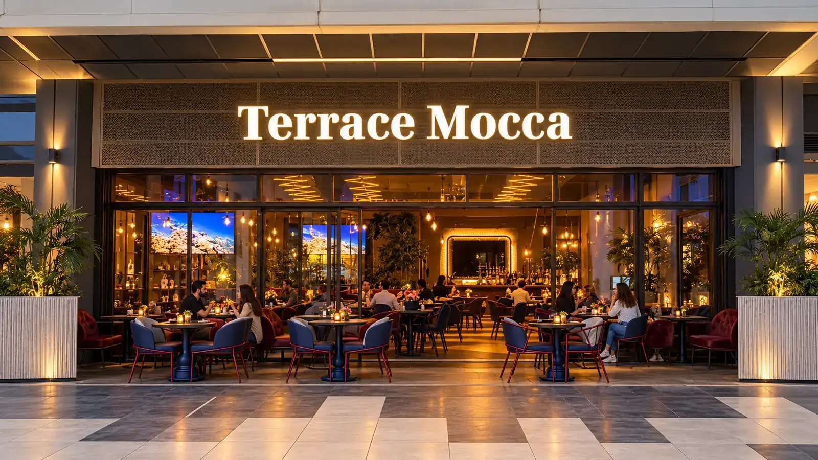 Terrace Mocca Limonlu Cadde kafe restoran girişi ve dış oturma alanı